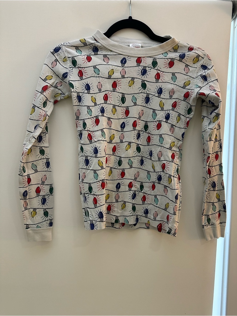 Hanna Andersson Cream Pajama Set with Multicolor Light Bulb Print